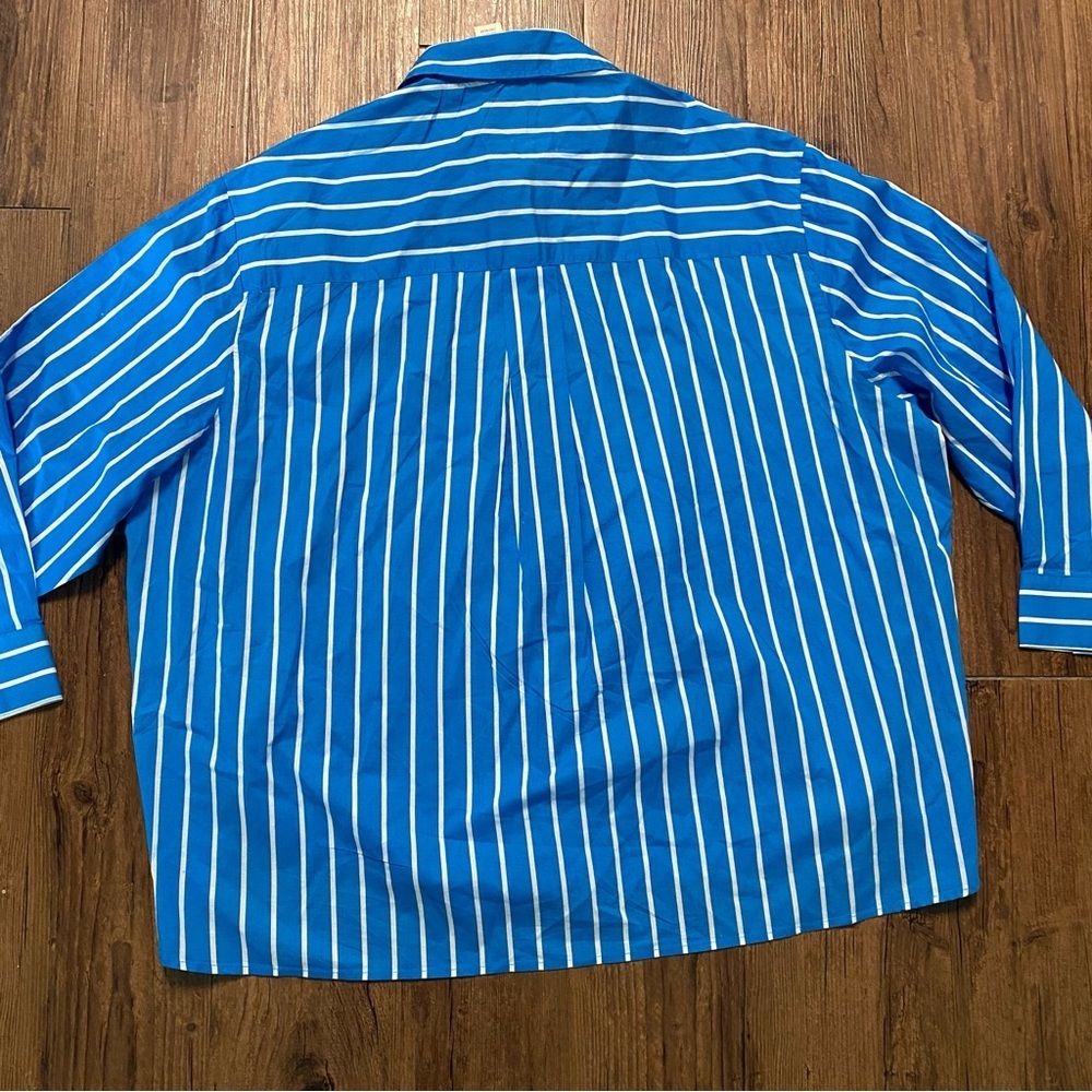 Aerie Blue and White Striped Shirt XXL - Picture 6 of 10